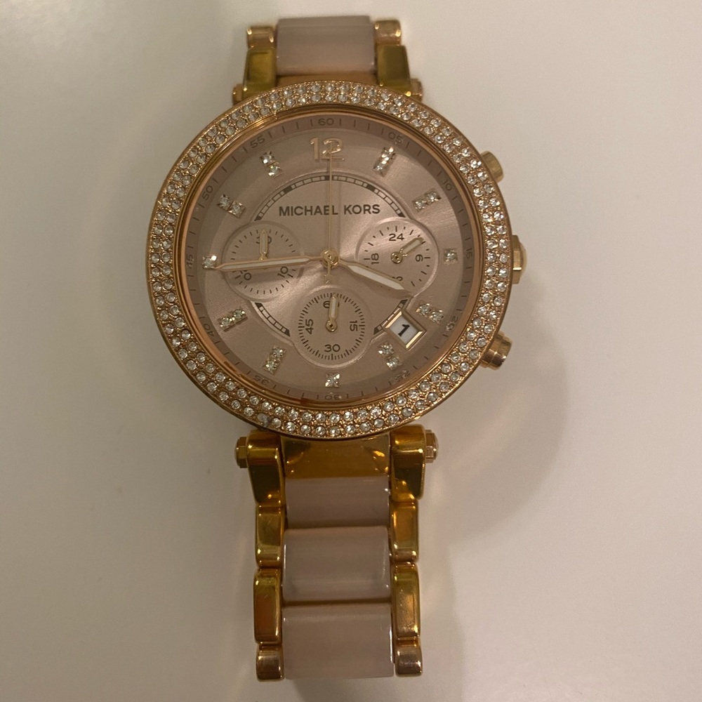 Rose-gold michael kors watch